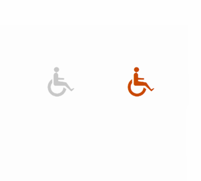 icon showing low contrast vs. icon showing high contrast to the white background