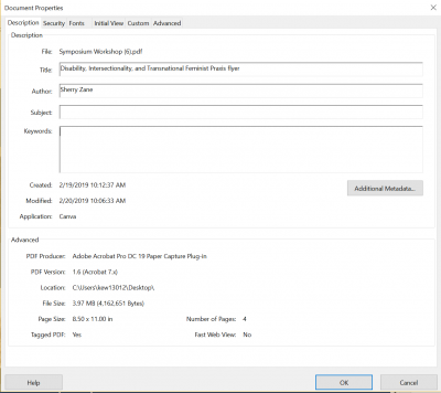 set a PDF's document title